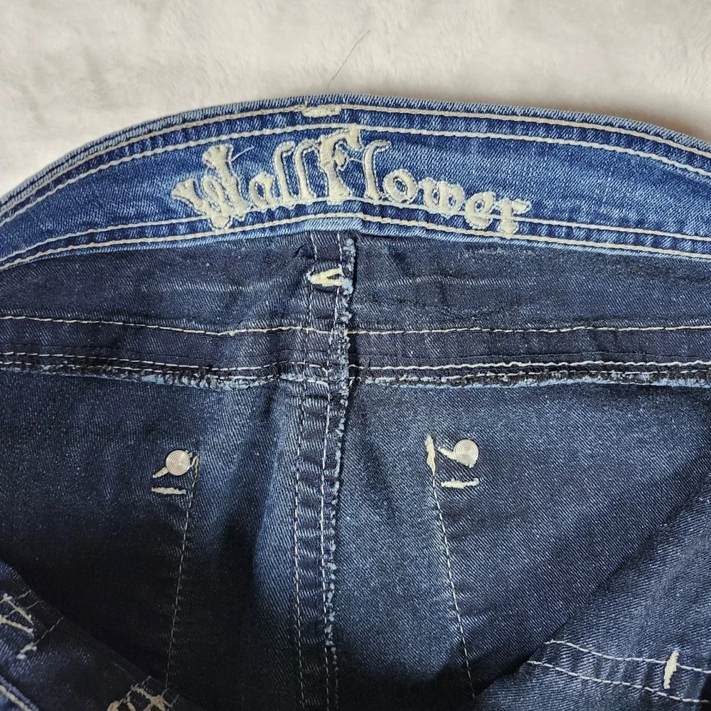 WallFlower Bootcut Jeans Women Size 11 Blue Excellent Contrast Stitching‎ Y2K